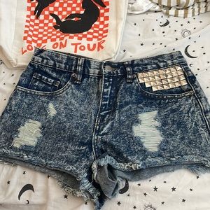 Forever 21 Acid Wash Denim Shorts